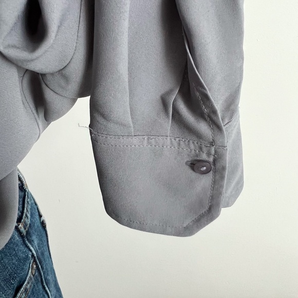 Violet + Claire - Grey Long Sleeve Button up Blouse / Shirt - Picture 9 of 12
